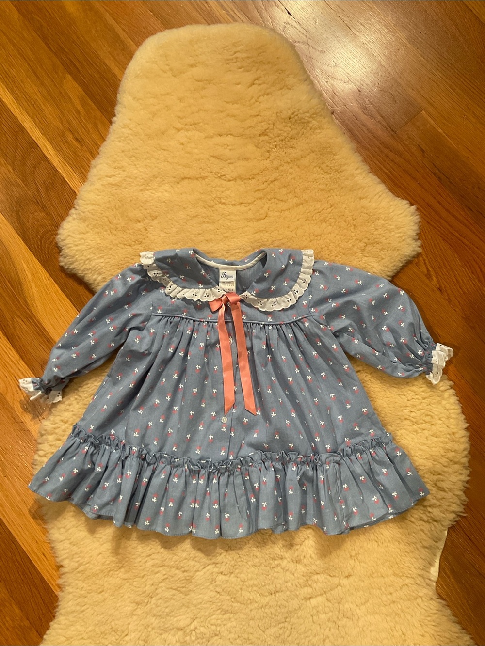 Vintage Bryan blue floral baby dress